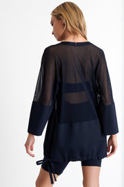 SHAN Mesh Tunic Cover-Up - Navy