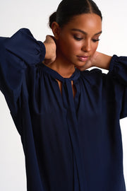 Silk Blouse - 52421-62-550 02 / 550 Navy / 100% SILK