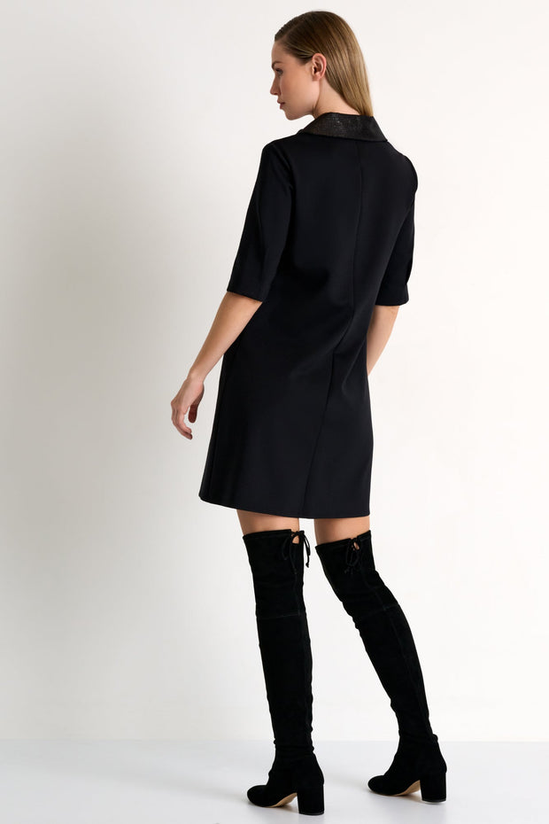 SHAN Half-Zip Sequin-Collar Dress - 52487-65-800