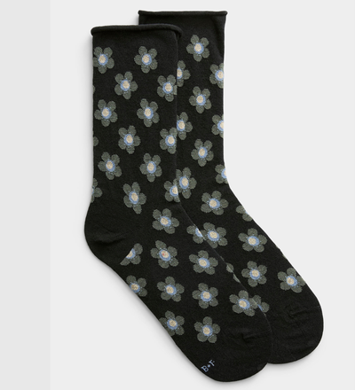 BLEUFORET Shimmer Flower Ankle Sock