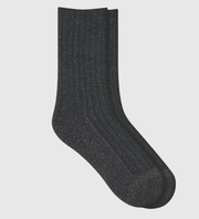BLEUFORET Ribbed Lurex Socks - Black