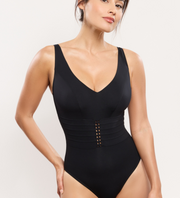 EMPREINTE One-piece V-Neck Swimsuit -  MOOD Noir