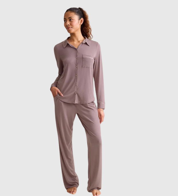 🍁FLEUR'T Button Down PJ Set - Cappuccino