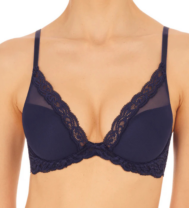 NATORI Feathers Plunge Bra - Navy