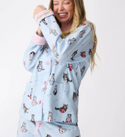 PJ SALVAGE Coffee & Cat Naps Flannel PJ Set