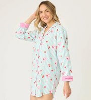 PJ SALVAGE Flannel Ma Cherie Cherry Print Night Shirt