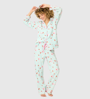 PJ SALVAGE Ma Cherie Cherry Print 3-Piece Flannel PJ Set