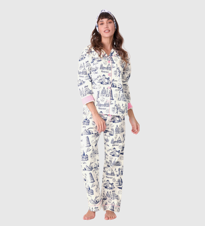 PJ SALVAGE Bon Voyage 3-Piece Flannel PJ Set