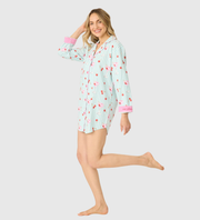 PJ SALVAGE Ma Cherie Cherry Print Flannel Night Shirt