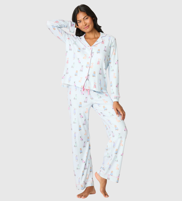 PJ SALVAGE Doggone Cold Dog Print Pointelle PJ Set