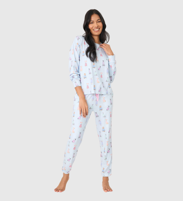 PJ SALVAGE Doggone Cold Dog Print Pointelle Lounge Set