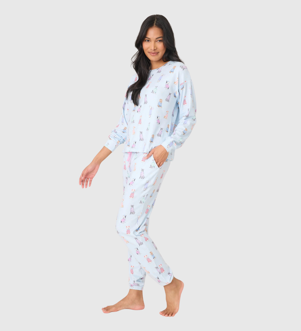 PJ SALVAGE Doggone Cold Dog Print Pointelle Lounge Set