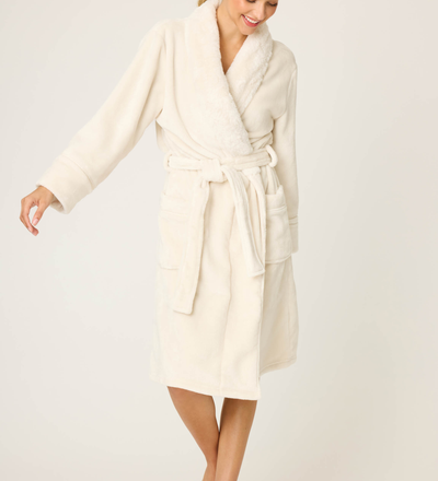 PJ SALVAGE Luxe Plush Robe - Natural