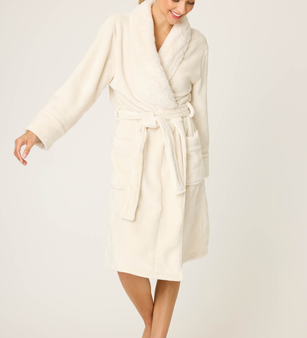 PJ SALVAGE Luxe Plush Robe - Natural
