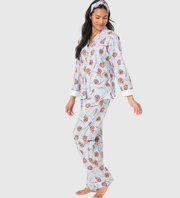 PJ SALVAGE Feelin' Pine 3-Piece Winter Print Flannel PJ Set - Blue Whisper