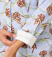 PJ SALVAGE Feelin' Pine 3-Piece Winter Print Flannel PJ Set - Blue Whisper