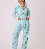 PJ SALVAGE Spaw Day Flannel PJ Set