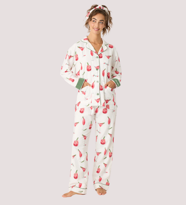 PJ SALVAGE Flannel PJ Set - Cranberry Kisses