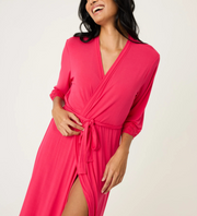 PJ SALVAGE Day Dreams Modal Robe - Ruby Red