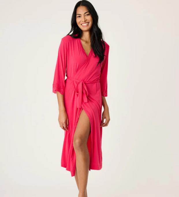 PJ SALVAGE Day Dreams Modal Robe - Ruby Red