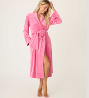 PJ SALVAGE Velvety Velour Robe - Fuchsia