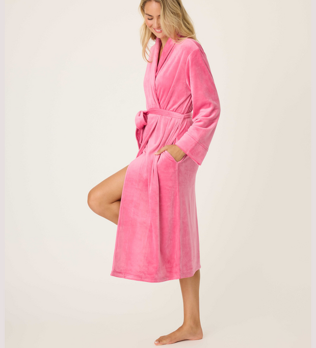 PJ SALVAGE Velvety Velour Robe - Fuchsia