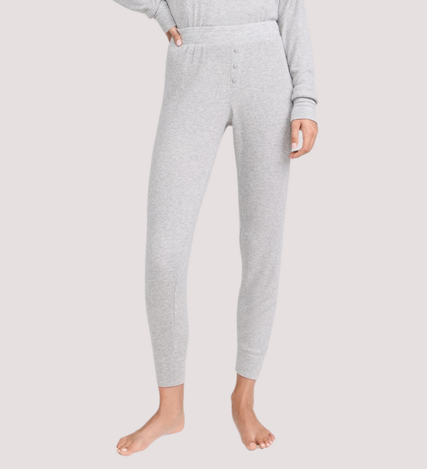 PJ SALVAGE Essentials Ribbed Jersey Lounge/PJ Set - Heather Grey