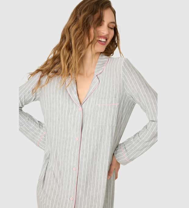 PJ SALVAGE Lazy Days Pinstripe Night Shirt