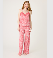 PJ SALVAGE Lazy Days Floral Modal PJ Set - Deep Rose