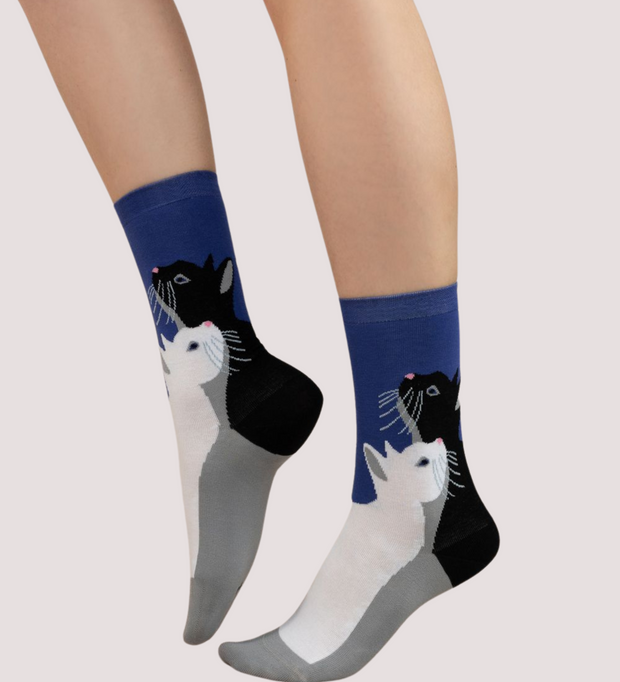 BLEUFORET Blue Cat Socks