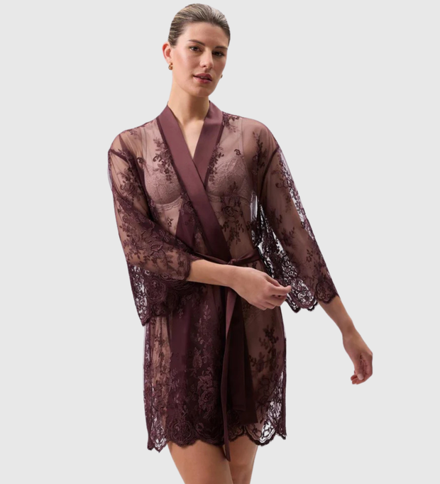 RYA Darling Lace Robe - Truffle