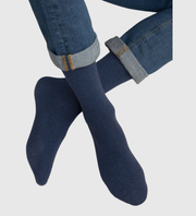 BLEUFORET Cashmere & Wool Socks - Navy Blue