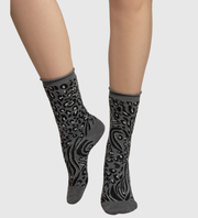 BLEUFORET Ankle Sock - Grey Animal Print
