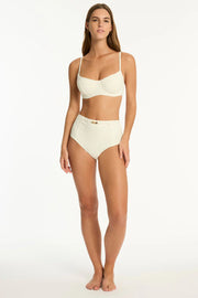 SEA LEVEL Nautique Balconette Bra & High Waist Bottoms Bikini Set - Coconut