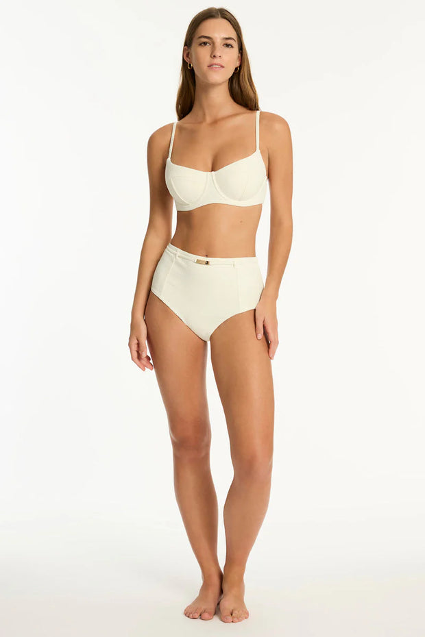 SEA LEVEL Nautique Balconette Bra & High Waist Bottoms Bikini Set - Coconut