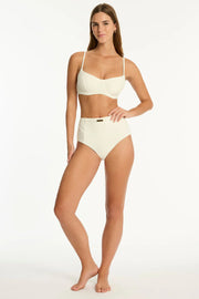 SEA LEVEL Nautique Balconette Bra & High Waist Bottoms Bikini Set - Coconut