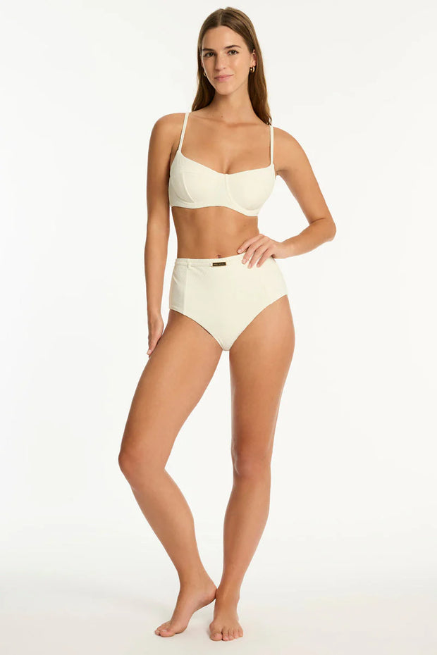 SEA LEVEL Nautique Balconette Bra & High Waist Bottoms Bikini Set - Coconut