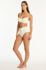 SEA LEVEL Nautique Balconette Bra & High Waist Bottoms Bikini Set - Coconut