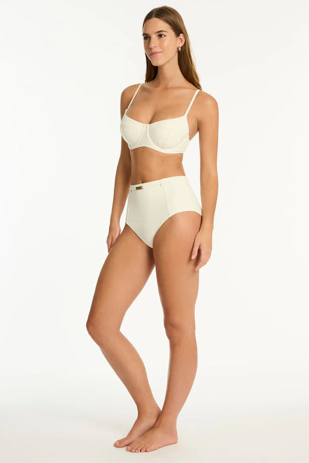 SEA LEVEL Nautique Balconette Bra & High Waist Bottoms Bikini Set - Coconut