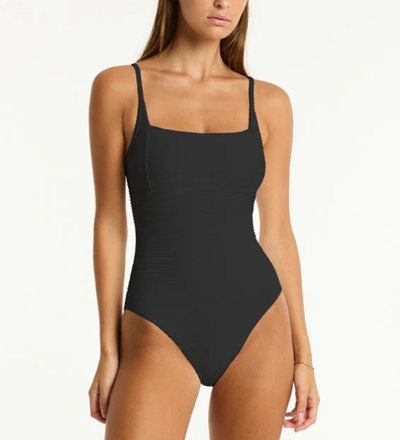 SEA LEVEL Spinnaker Square Neck One Piece - Black