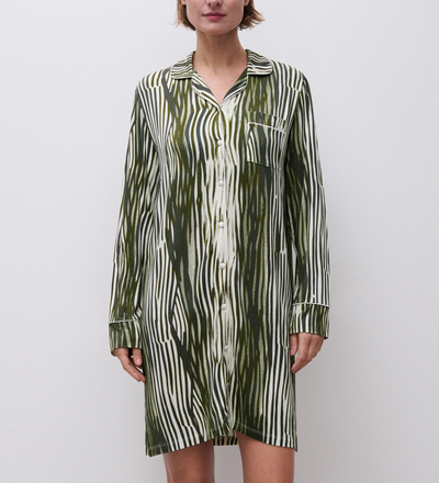 CHANTELLE Femilet Daisy Nightgown - Green Lines