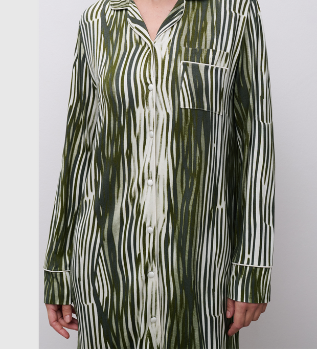 CHANTELLE Femilet Daisy Nightgown - Green Lines