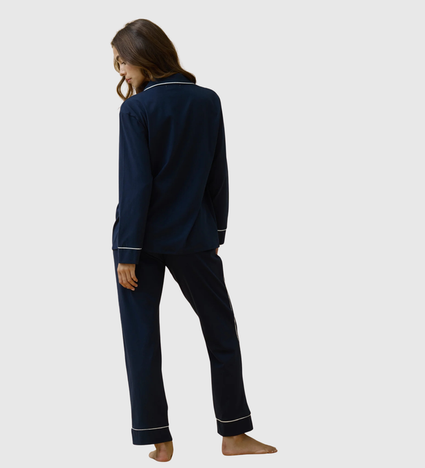 🍁KIP Luxe Stretch Cotton Pajama Set - Midnight Blue