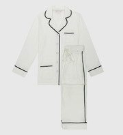 🍁KIP Luxe Stretch Cotton Pajama Set - White