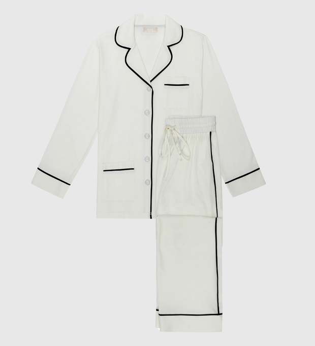🍁KIP Luxe Stretch Cotton Pajama Set - White