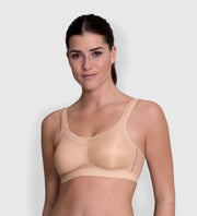 Sports bra perfection to help you achieve your best personal performance. Anita's bestselling, high impact sports bra has seamlessly pre-shaped cups that provide perfect support up until an H cup. The shiny and highly functional sweat management fabric has an energetic sheen that keeps you cool and motivated.  All sizes are available. If you do not see your size available or in stock please contact us.