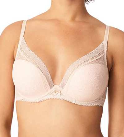 Chantelle Lace Plunge Bra Festivite - Peachy Nude
