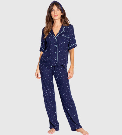 JUNZAN Star Gold Blue White Long Pajama Pants For Women Nightwear For Women  Pajama Pyjamas XS at  Women's Clothing store