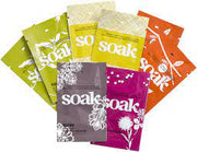 Soak is modern laundry care. Clean up with Soak’s eco-friendly formulation. Developed to be as easy on the environment as it is on your clothes, it’s the no-rinse clean you trust and love. Soak is perfect for your laciest lingerie, softest sweaters, baby clothes, quilts, swimwear, workout wear and all the laundry you love. love it. wear it. soak it. It’s great for travel, gifting or guests. Minisoak travel pack assorted, pack of 8. Includes Pineapple Grove, Yuzu, Fig, Celebration and Lacey.